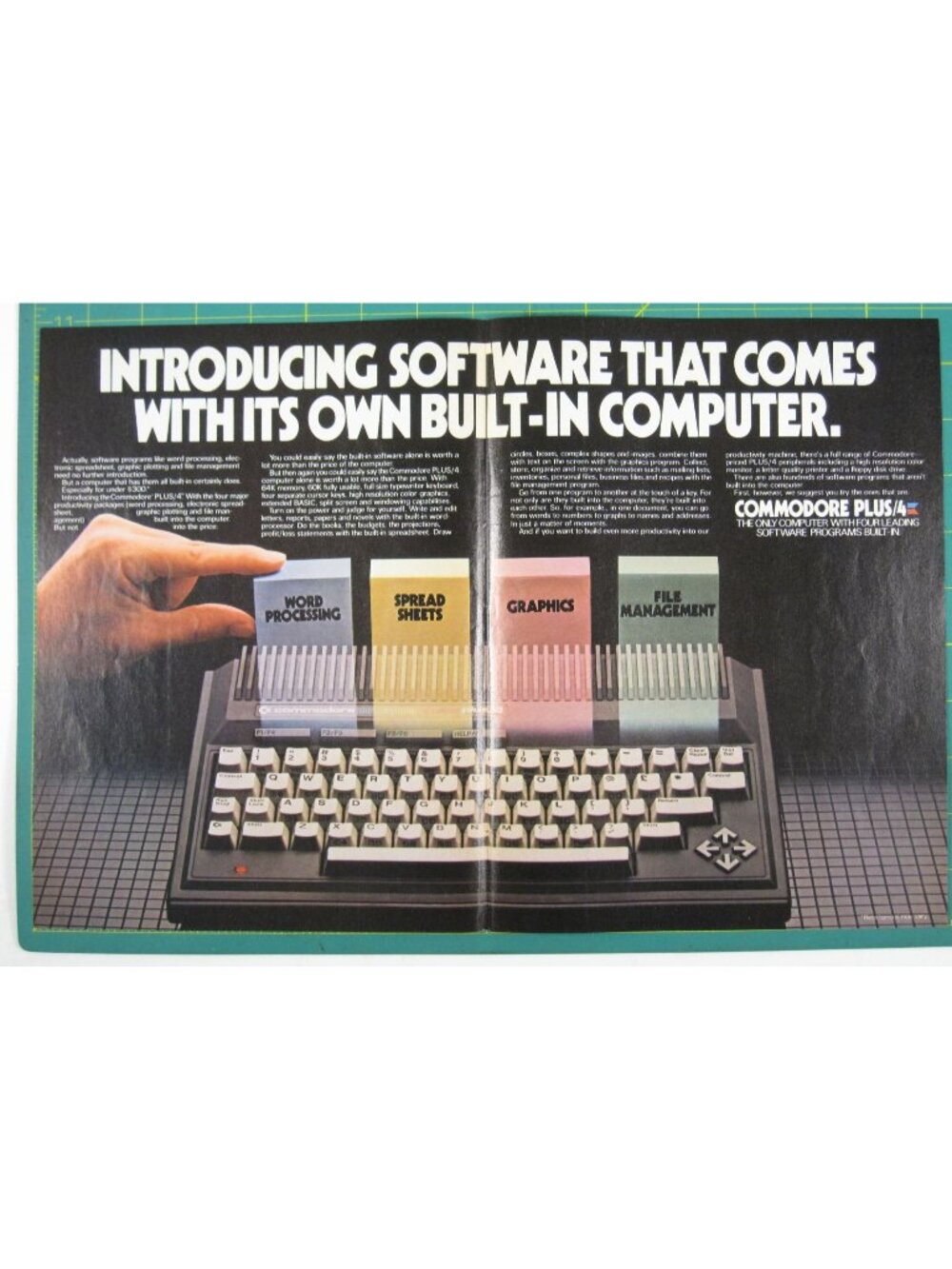 Print Ad Software Built in Computer Commodore Plus/4 Tech 1980s Vintage 2 PG